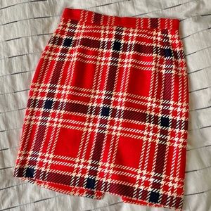 🔥 vintage red plaid pencil skirt | M L